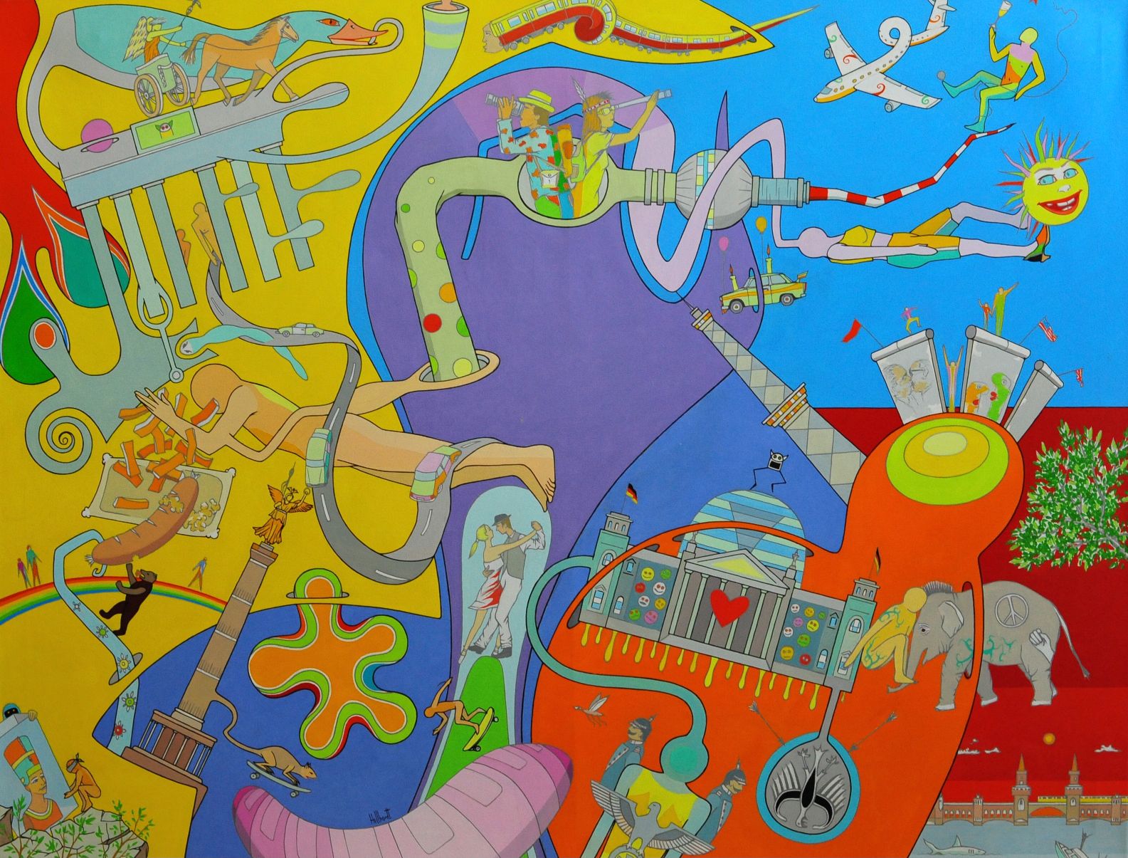 Kai Hellbardt: Aufstrebendes Glückgefühl ohne Glanz, Öl auf Leinwand, 2004