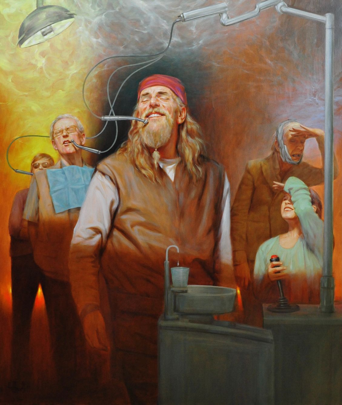 Kai Hellbardt: Die Geblendeten, Öl auf Leinwand, 2019