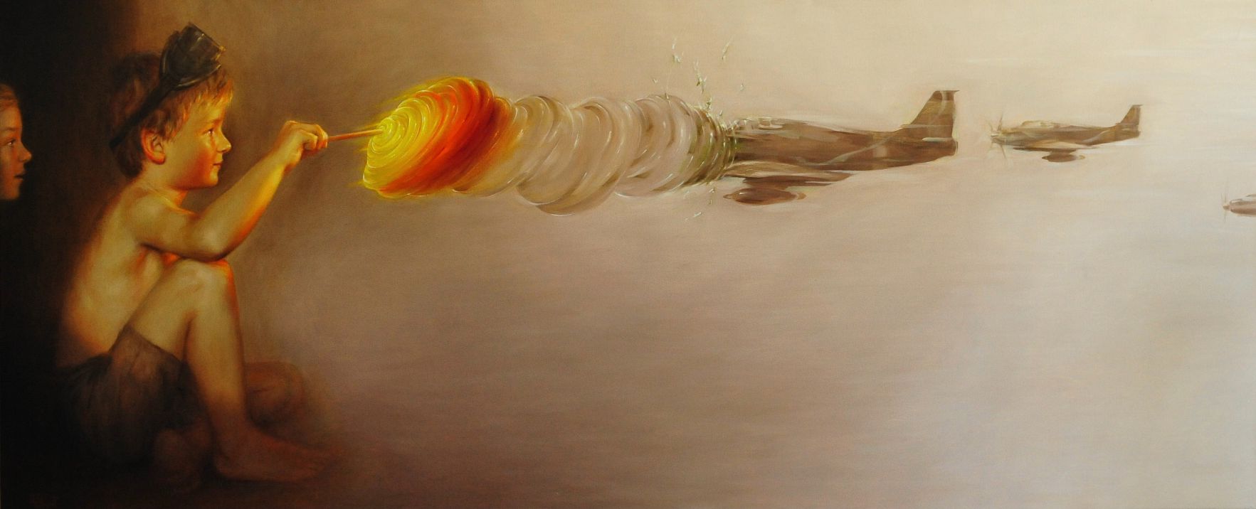 Kai Hellbardt: Flieger, Öl auf Leinwand, 2016
