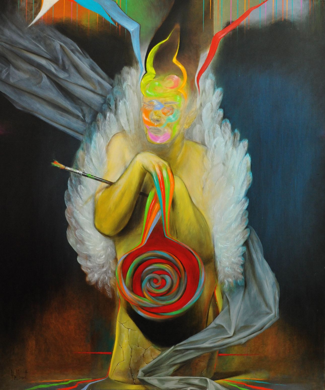 Kai Hellbardt: Obsession, Öl auf Leinwand, 1991