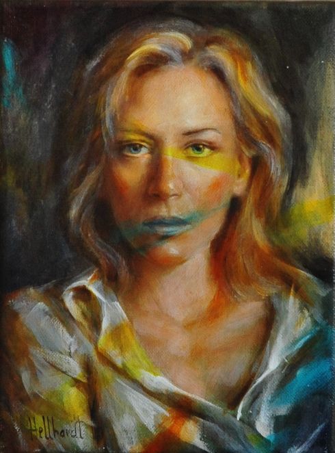 Kai Hellbardt: Portraitstudie, Öl auf Leinwand, 2016