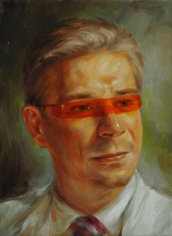 Kai Hellbardt: Portraitstudie, Öl auf Leinwand, 2016
