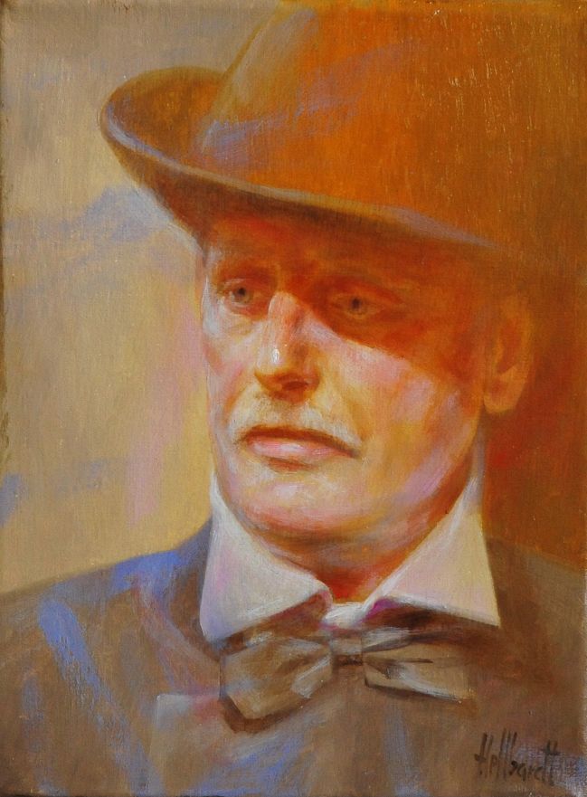 Kai Hellbardt: Portraitstudie, Öl auf Leinwand, 2016