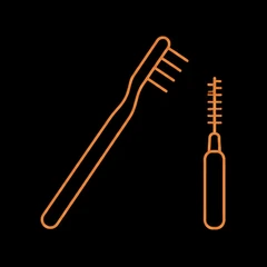 Zeichnung einer Zahnbürste mit Interdentalbürste